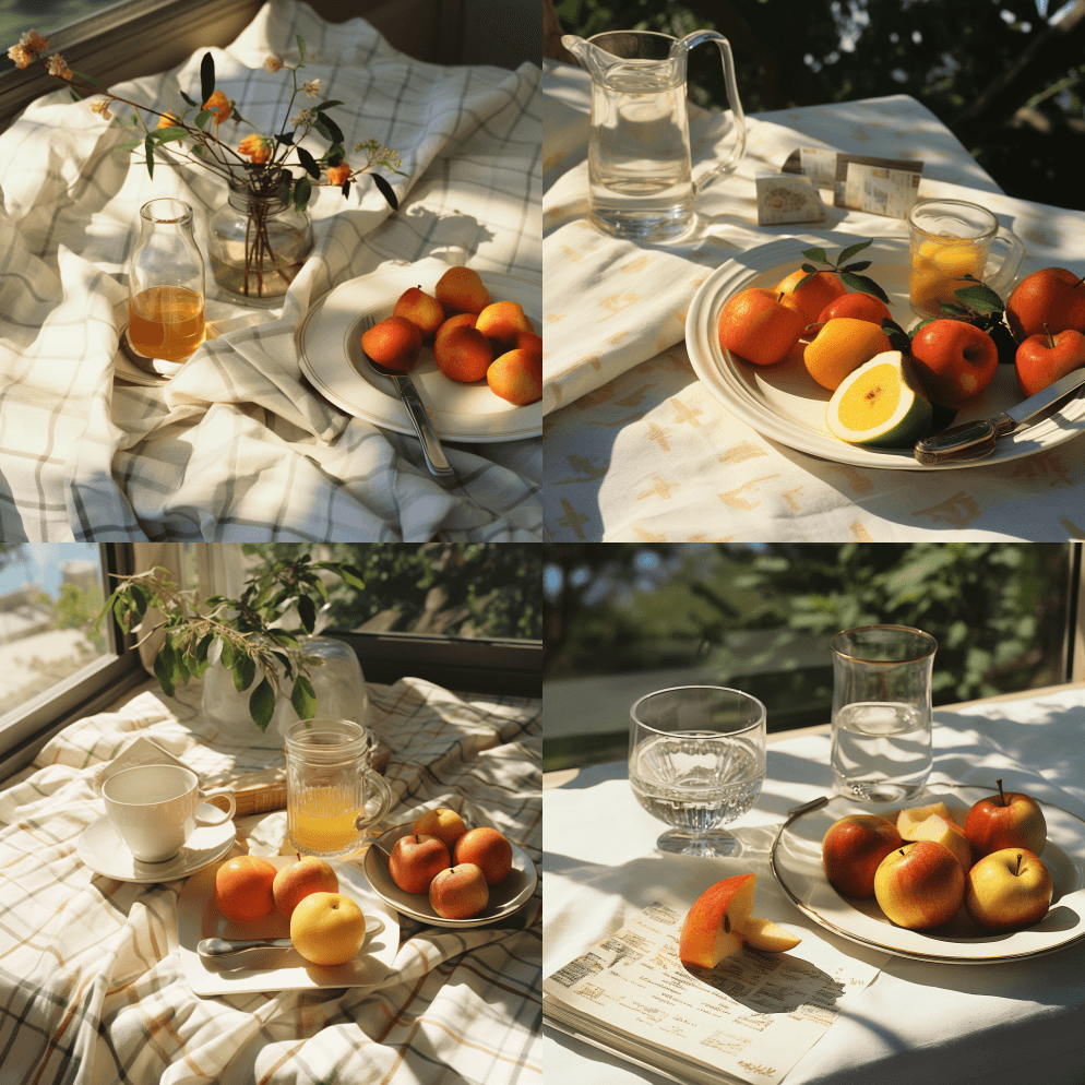 从上面拍摄的白色亚麻毯和一些梨，切好的橙