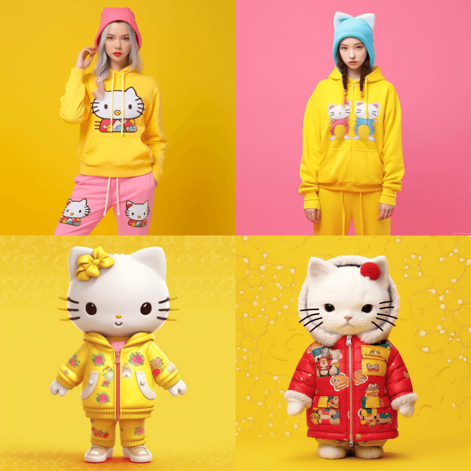 超逼真图案Hello kitty，人物设