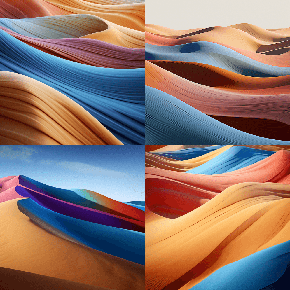 超逼真摄影，沙漠中沙丘的抽象催眠幻觉与黑