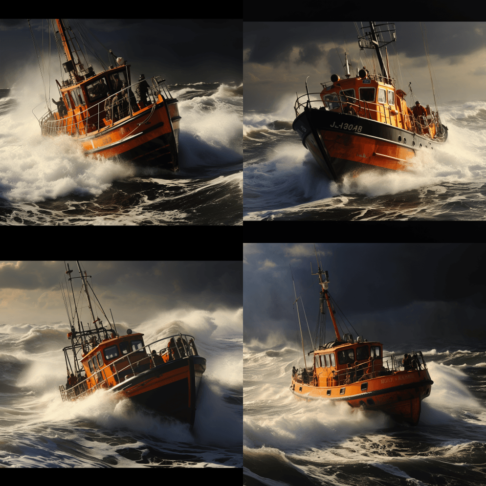 英国皇家国家救生艇协会海上救生艇在巨浪和