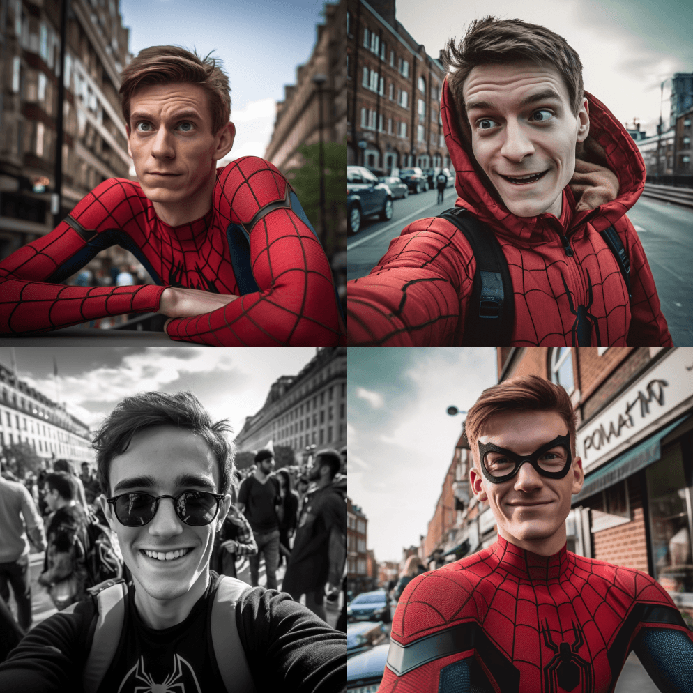 蜘蛛侠令人惊叹的自拍，彼得·帕克摄影，1