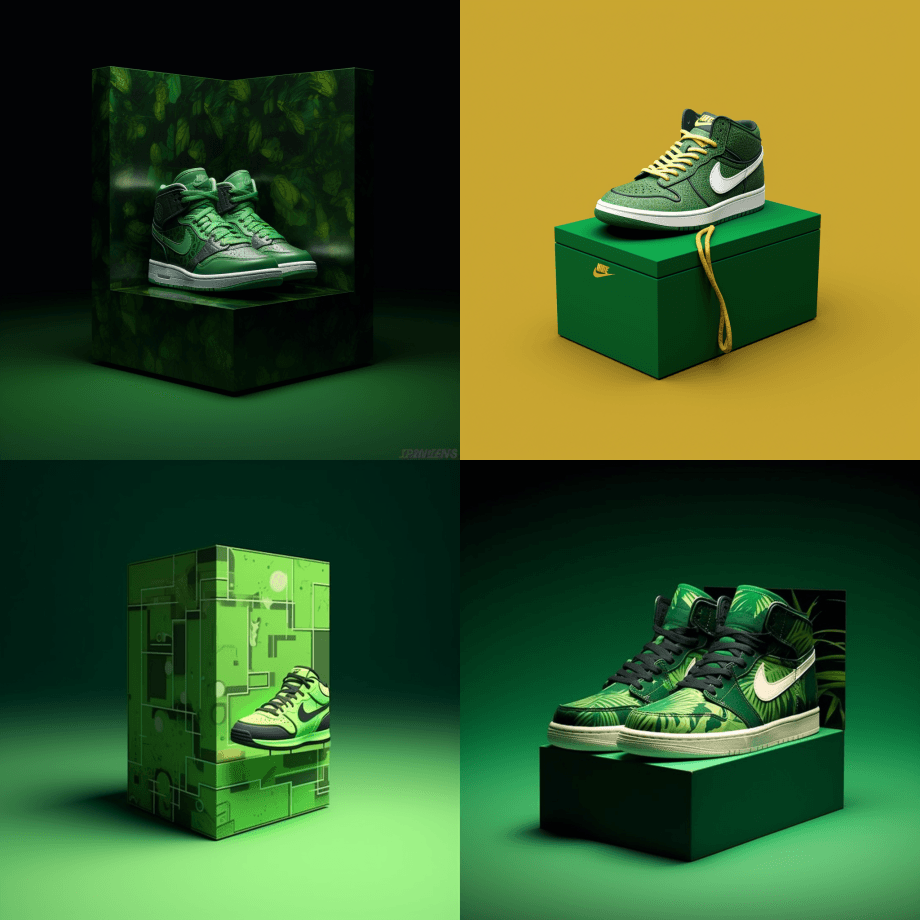 运动鞋盒子设计，绿色口音，8k墙纸