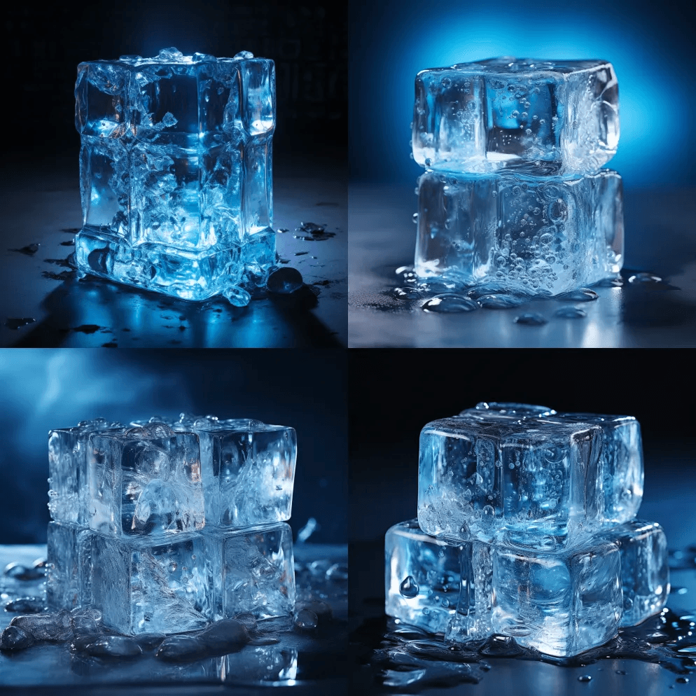 一个冰块的工作室摄影，冰块内部冻结了一个