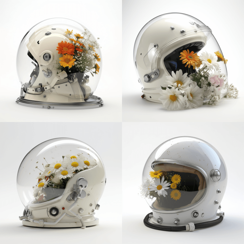 一顶宇航员头盔，透明玻璃体，头盔周围包裹